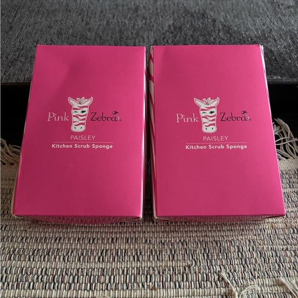 Pink Zebra Kitchen Scrub Sponge x2 - Picture 2 of 5